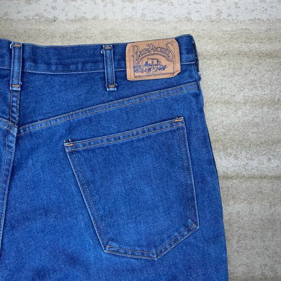 True Vintage Plain Pockets Jeans Bootcut Flared Fit Dark Wash Denim 70s - Picture 3 of 5